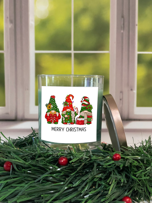 Merry Christmas Gnomes Candle