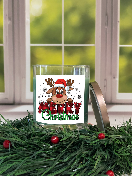 Merry Christmas Reindeer Candle