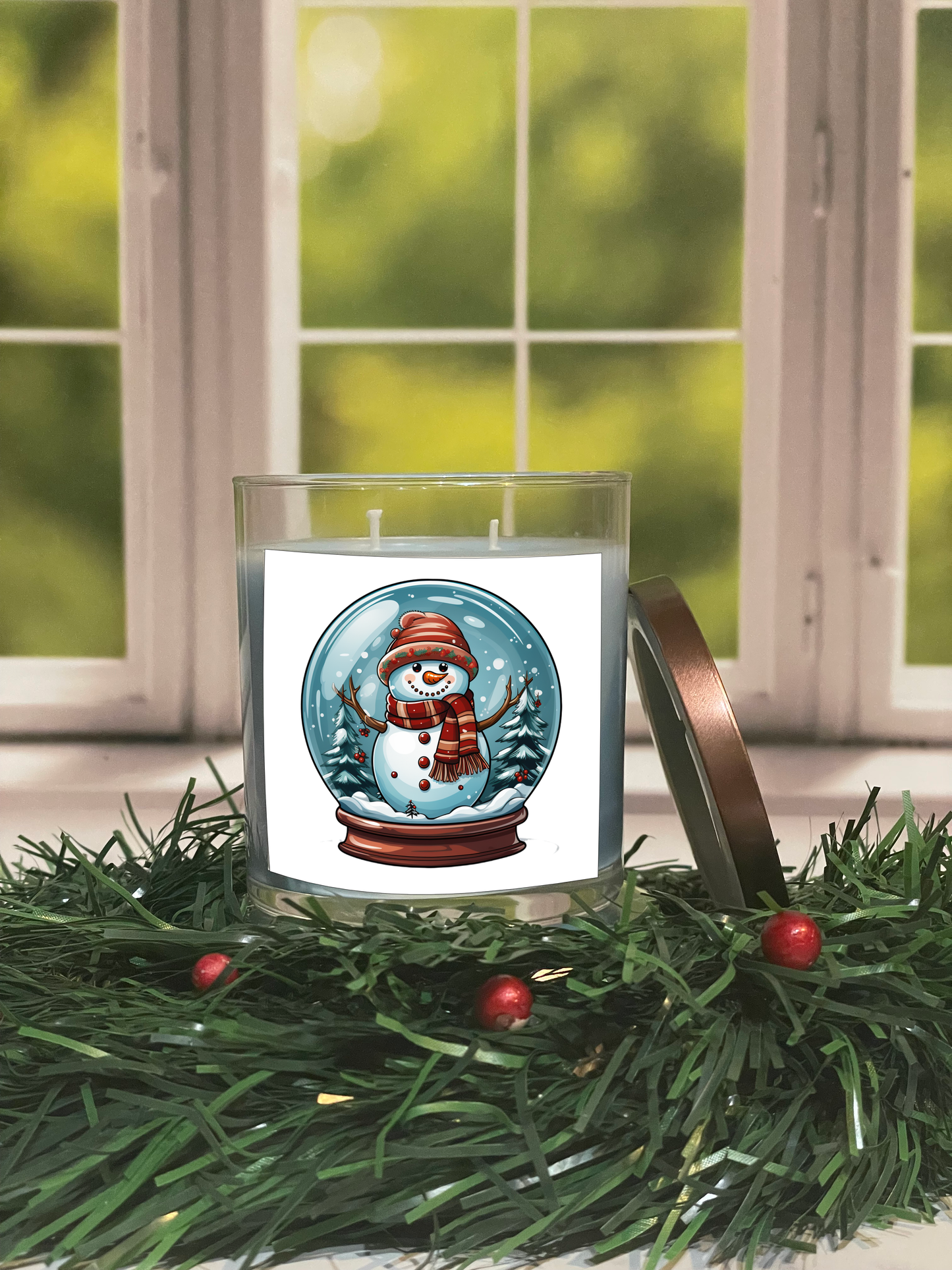 Snowman Snow Globe Candle